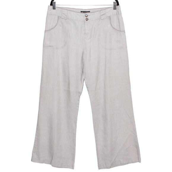 I.N.C 100% Linen Light Grey Casual Pants Size 12 - Picture 1 of 5